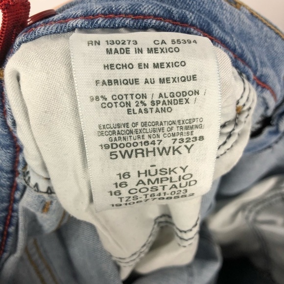 Wrangler Light Wash Boys Husky Jeans 16 - Picture 7 of 7